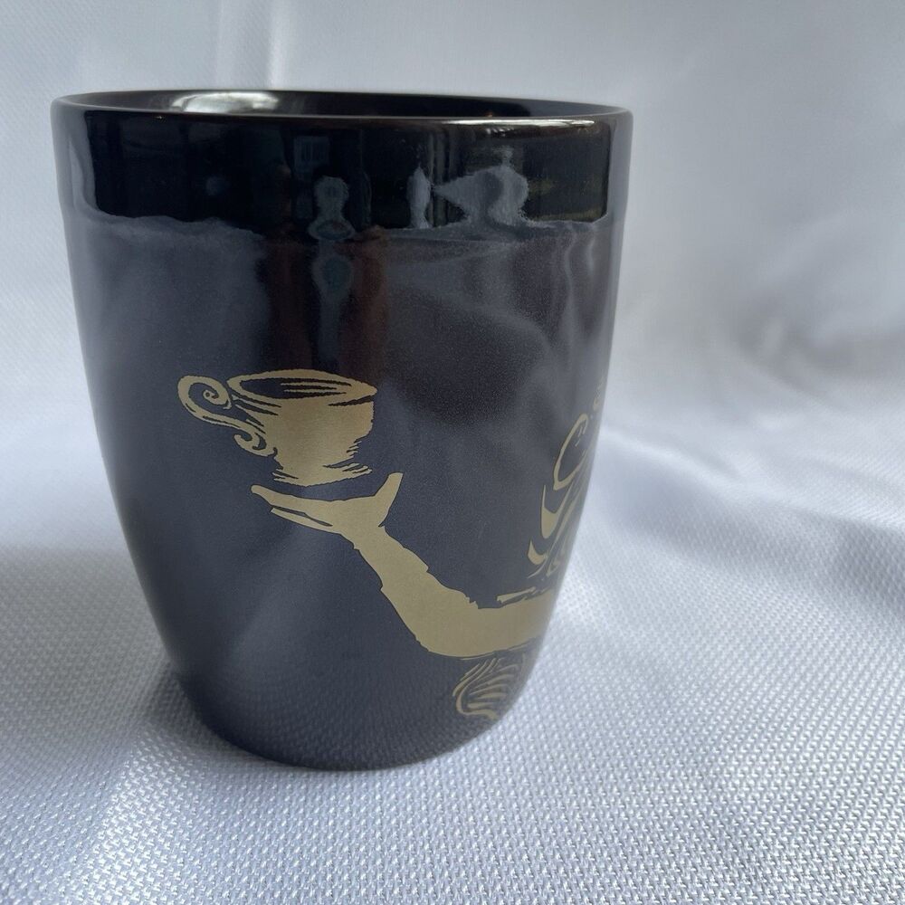 Starbucks Coffee Mug Siren Mermaid 2012 Anniversary Black Brown Gold 12oz - Picture 3 of 7